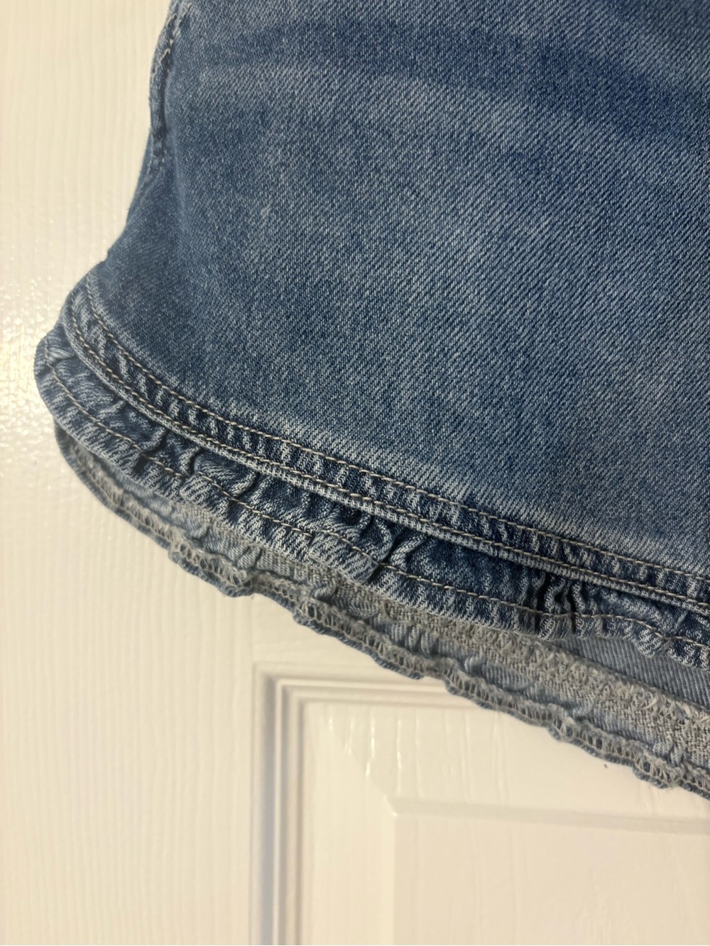 KanCan Blue Ruffle-Hem Denim Shorts - Picture 5 of 5